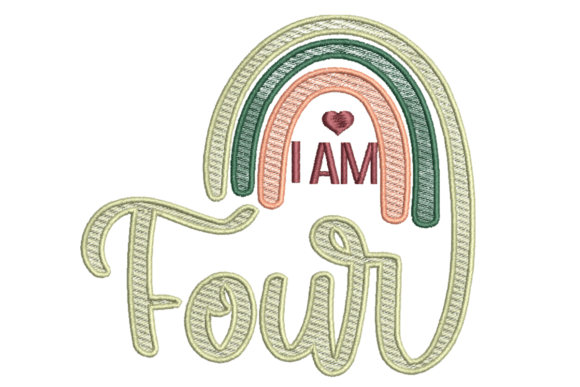 Birthday Embroidery Sketch Design -Four