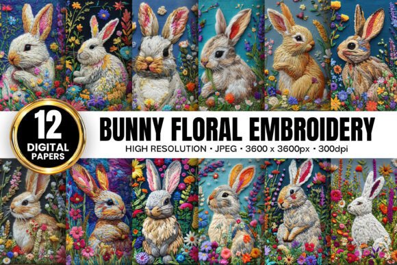Cute Bunny Floral Embroidery Papers Review