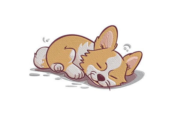 Cute Dog Sleeping Embroidery
