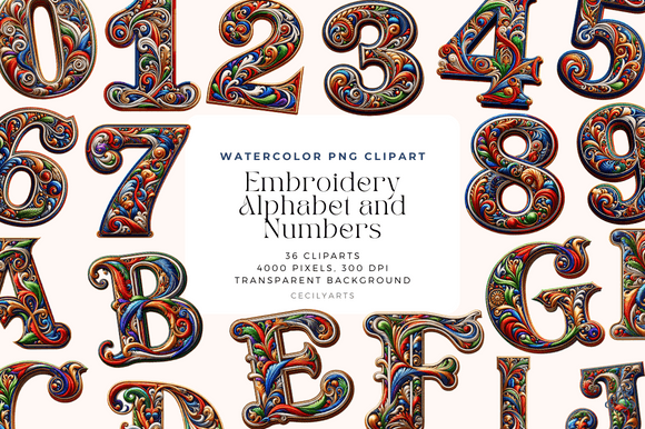 Embroidery Alphabet and Numbers Cliparts Review