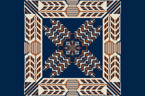 Embroidery Folk Ethnic Square Pattern