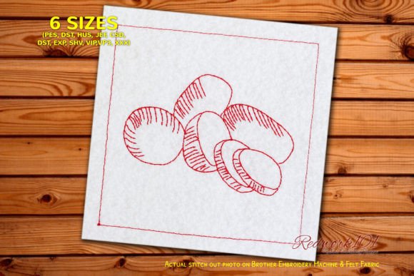 Fresh Potato Redwork Embroidery