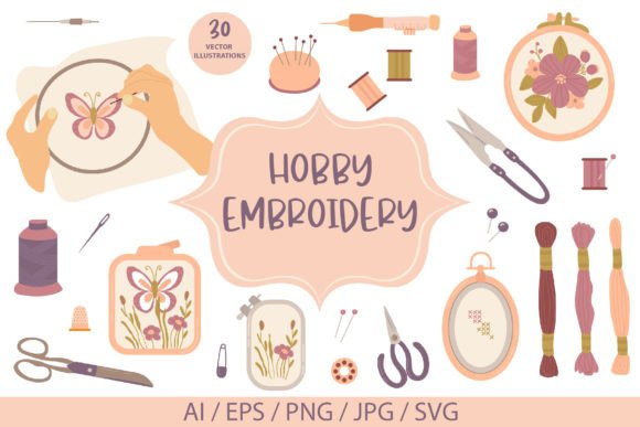 Hobby Embroidery Collection SVG