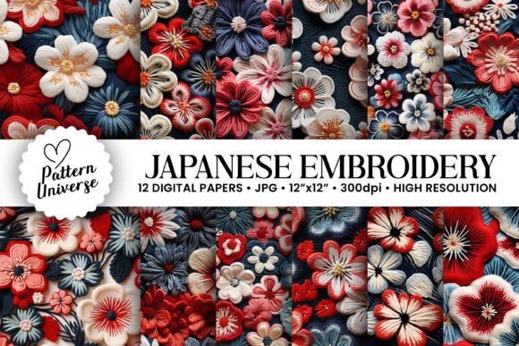Japanese Floral Embroidery Digital Paper Review