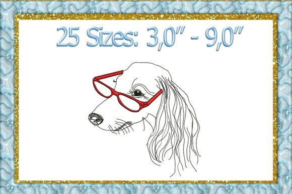 Long Hair Dachshund Embroidery