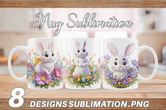 Mug Bunny Easter Embroidery