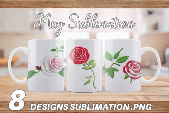 Mug Rose Embroidery