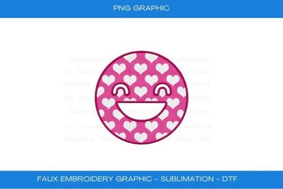 Smiley Face Hearts Pink Faux Embroidery Review